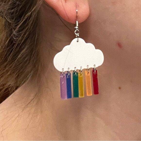 Rainbow Cloud Earrings - Picture 3 of 7